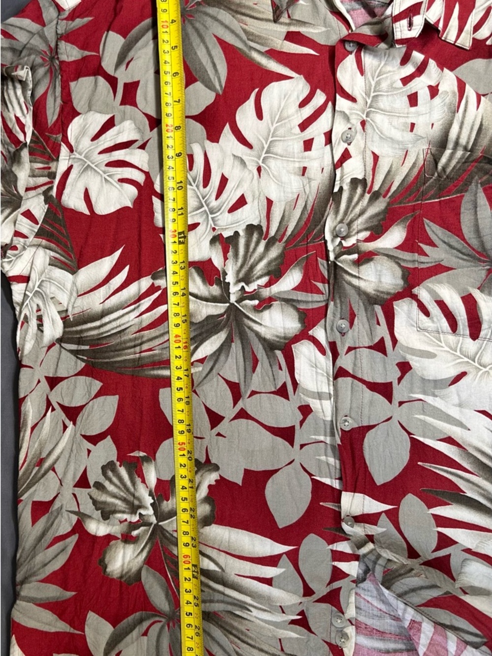 Vintage Pierre Cardin Hawaiian Shirt Mens XXL Red Floral Tropical Aloha Rayon - Picture 6 of 6
